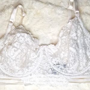 White Lace Longline Bra 38DDD Smart & Sexy